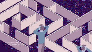 Ilustrasi kompleksitas ruang digital dan dinamika situasi korban kekerasan seksual berbasis elektronik